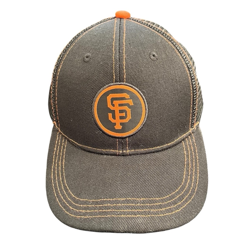 San Francisco Giants MLB Trucker Hat Black Mesh Snapback Rare Logo Baseball